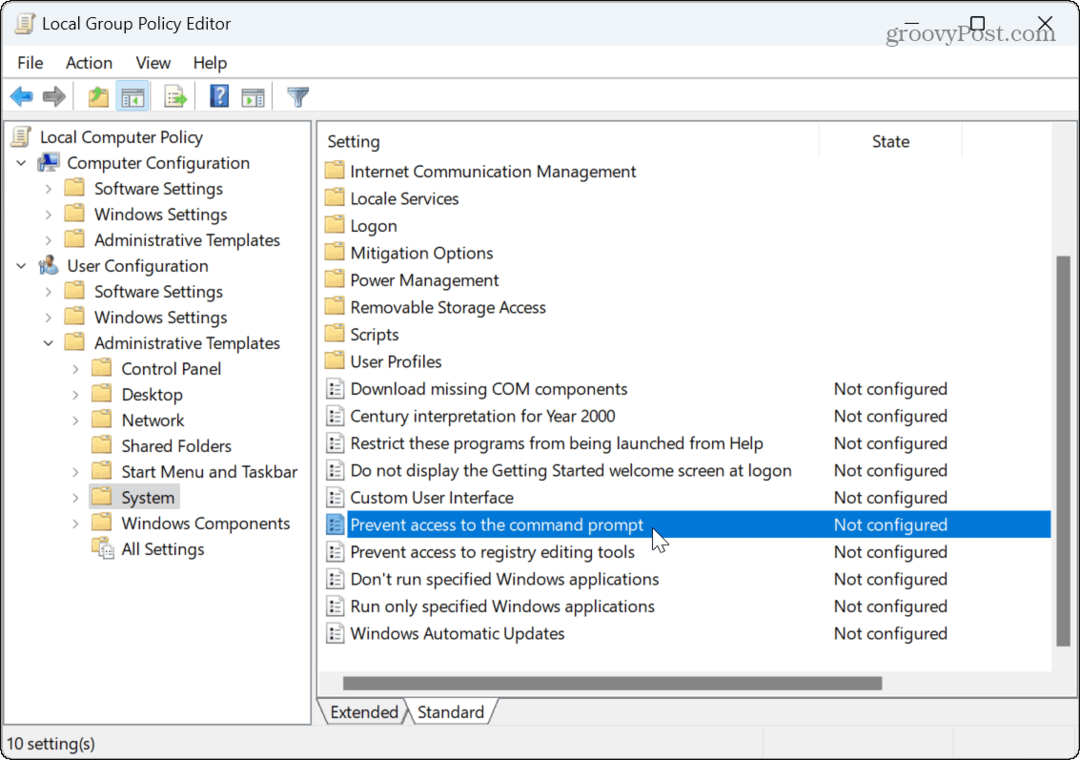 Kako onemogočiti ukazni poziv v sistemu Windows 11