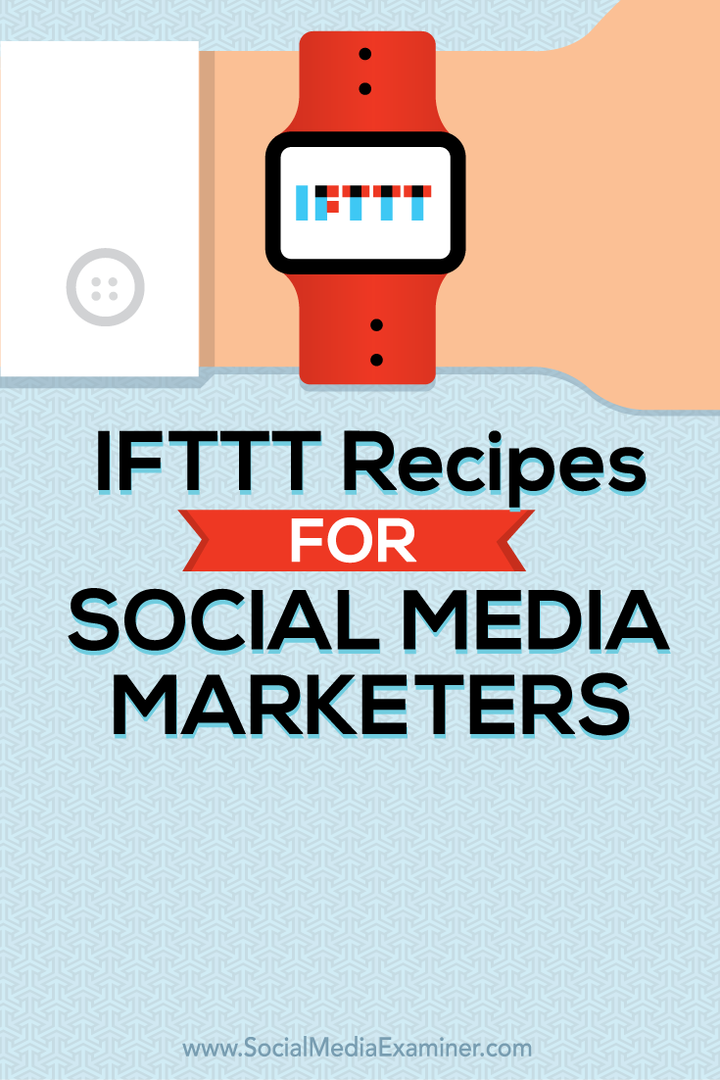 ifttt recepti za tržnike družabnih omrežij