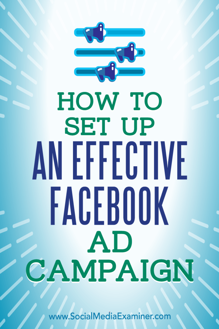 Kako ustanoviti učinkovito oglaševalsko kampanjo na Facebooku, ki jo je objavil Charlie Lawrance na Social Media Examiner.