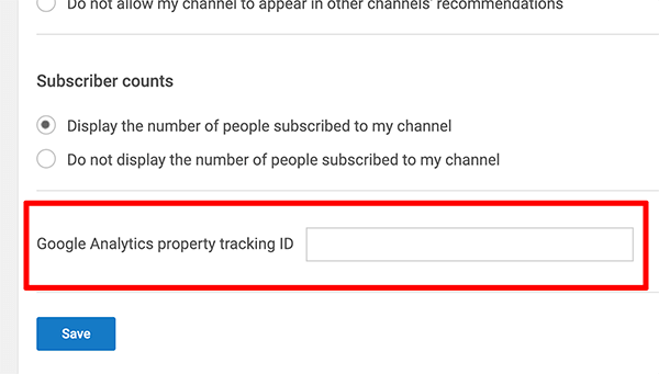 Google Analytics, kako povezati ID za sledenje znamke z 2. korakom kanala YouTube