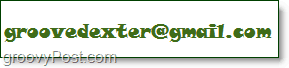 groovedexterjev e-poštni naslov, ki je na primer prikazan kot slika
