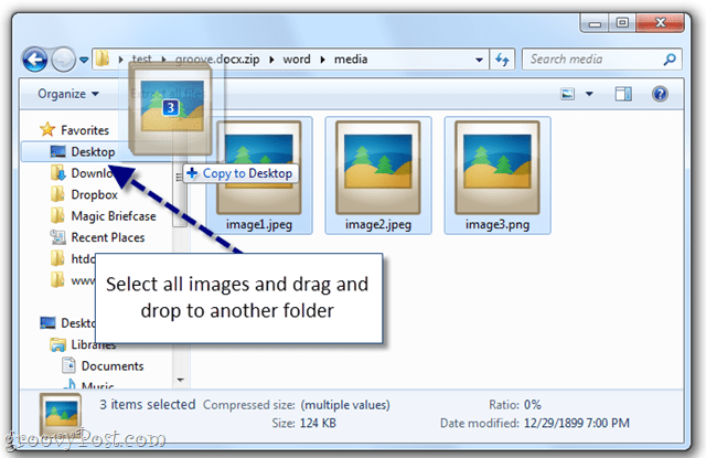 Preprost način za pridobivanje slik iz Wordovega dokumenta v sistemu Windows 7 [Office 2007/2010]