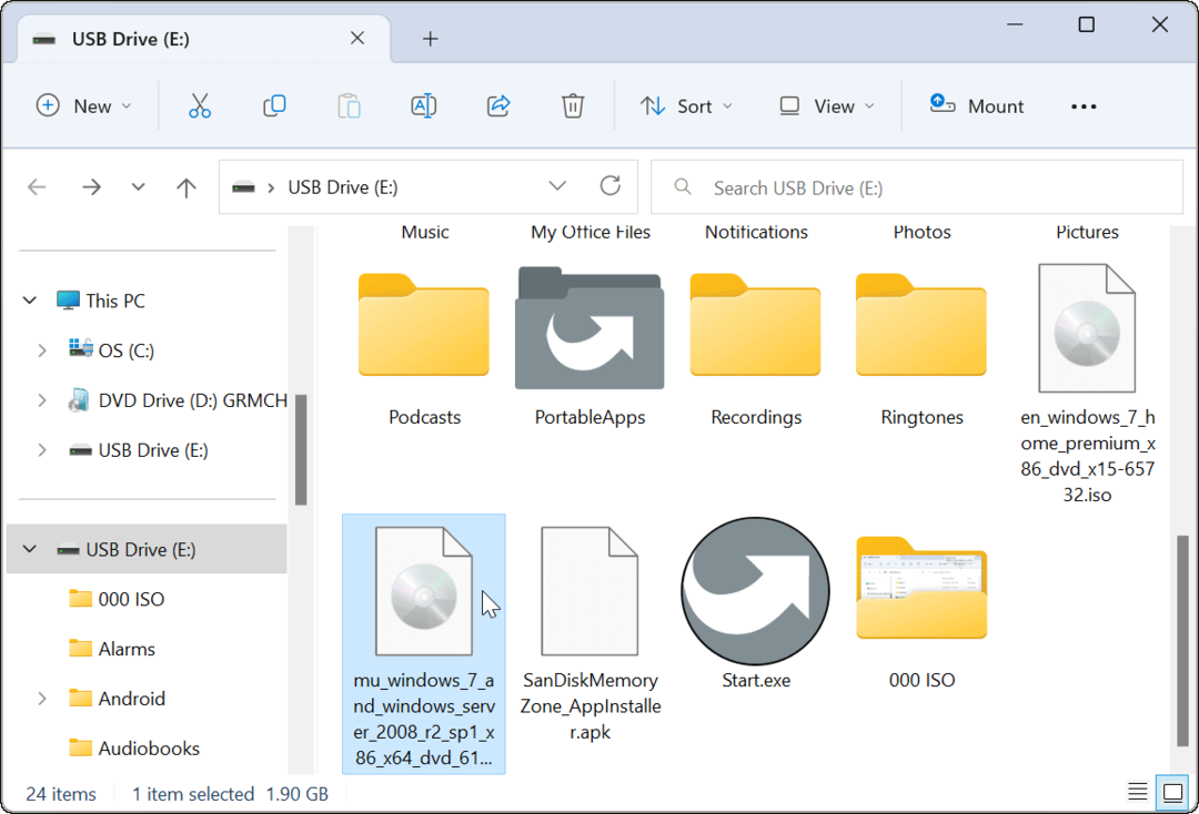 Kako namestiti sliko ISO v Windows 11