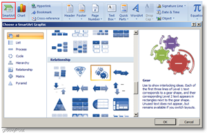 Microsoft Word 2007 Vstavite smartart