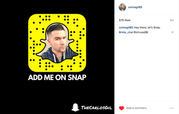 instagram oglas za promocijo primera snapchat