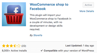 Izberite in aktivirajte vtičnik WooCommerce Shop to Facebook.