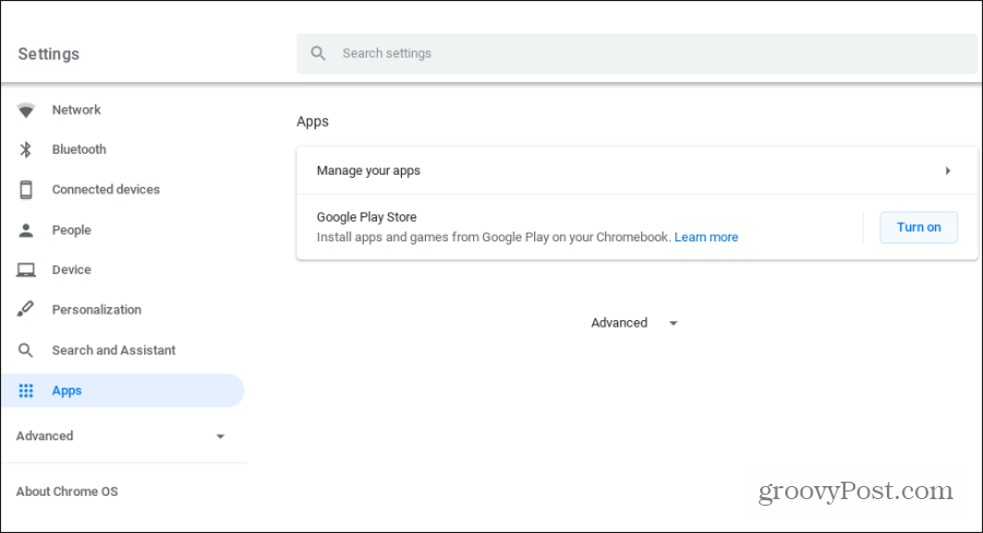 aplikacije za google play na Chromebooku