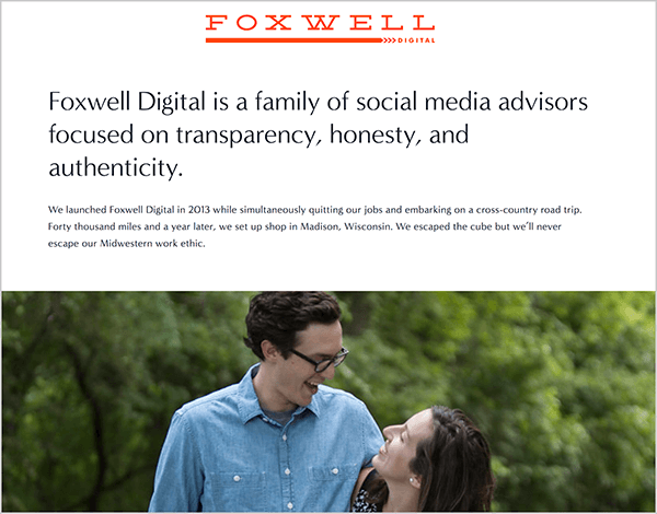 Andrew Foxwell s svojo ženo vodi Foxwell Digital. Na njihovi spletni strani se na vrhu prikaže logotip Foxwell Digital, ki mu sledi besedilo: »Foxwell Digital je družina svetovalcev za družbene medije o preglednosti, poštenosti in verodostojnosti. " Pod tem besedilom je fotografija Andrewa in njegove žene, ki se gledata pred zelenimi, listnatimi drevesi.