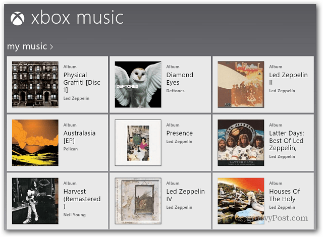 Moja glasbena aplikacija Xbox Music
