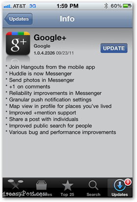 Posodobitev aplikacije Google+ za iPhone in druge naprave iOS