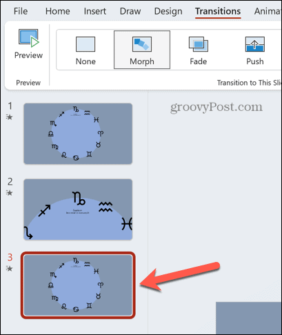 powerpoint podvojen diapozitiv vlečen na dno v podoknu za predogled