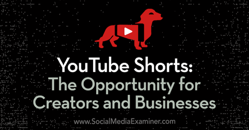 YouTube kratke hlače: priložnost za ustvarjalce in podjetja z vpogledi Derral Evesa v podcast Social Media Marketing.