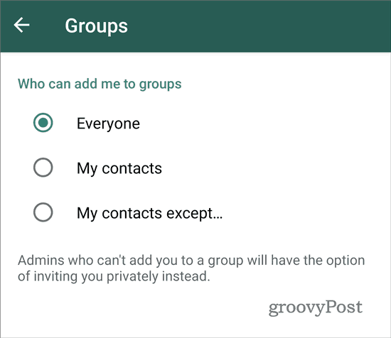WhatsApp nehajte dodajati vsem skupinam (2)
