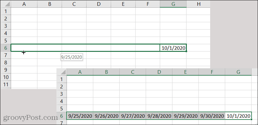 Excel samodejno izpolni datum nazaj