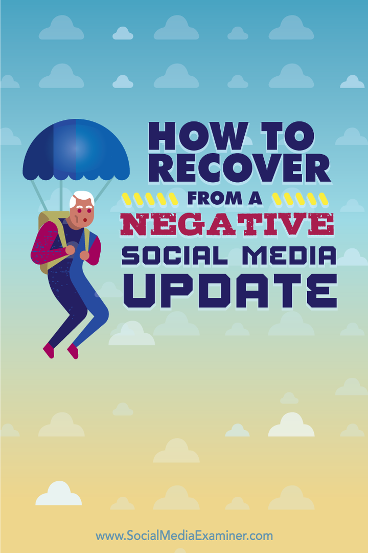 kako si opomoreti od negativne posodobitve družabnih medijev