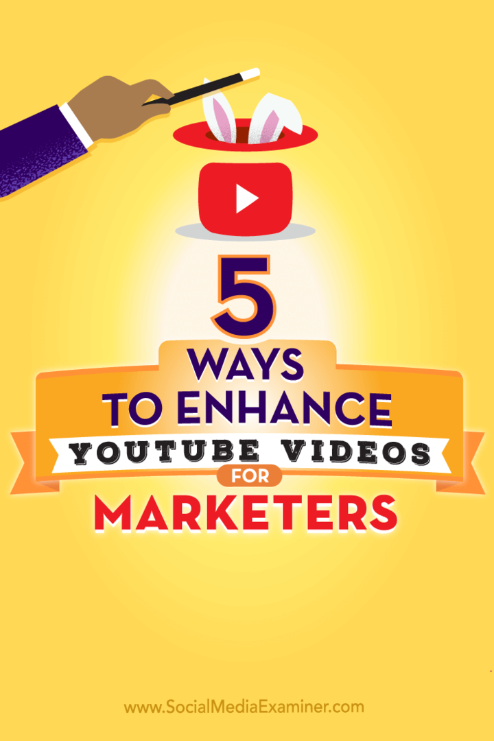 Nasveti o petih načinih za izboljšanje učinkovitosti vaših videoposnetkov v YouTubu.