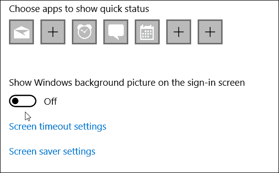 izključi zaslon za prijavo v ozadje za Windows