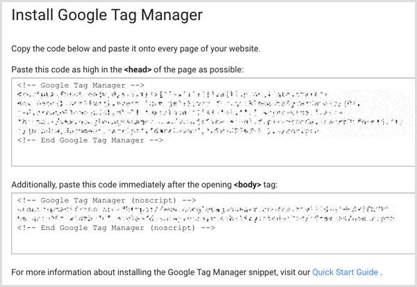 Koda za namestitev Google Tag Manager na spletnem mestu