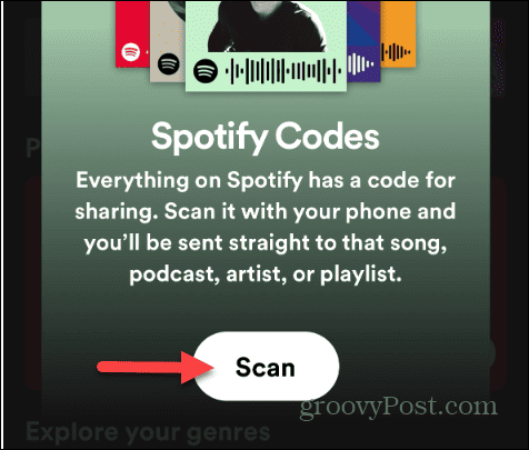 Ustvarite in skenirajte kode Spotify