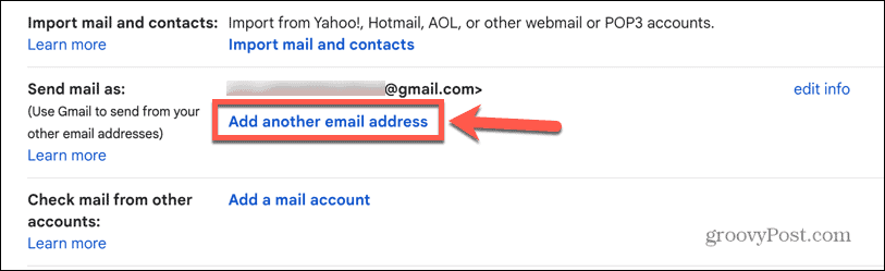 gmail dodajte drug e-poštni naslov