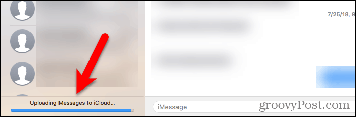 Nalaganje sporočil v iCloud na Mac