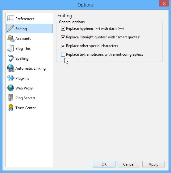 Urejanje programa Windows Live Writer