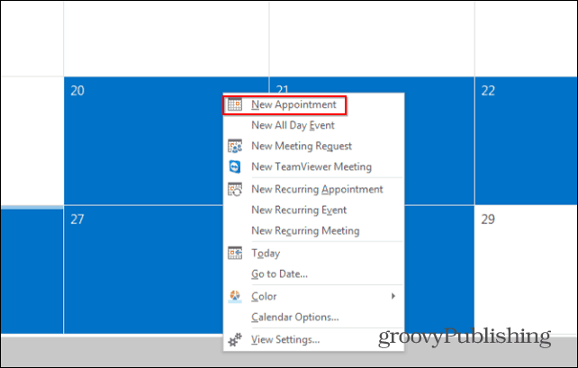 Outlook 2013 koledar izberite termin dopusta