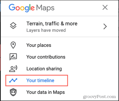 Meni Google Maps, vaša časovna premica