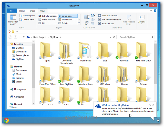 Namizje za Windows 8 SkyDrive