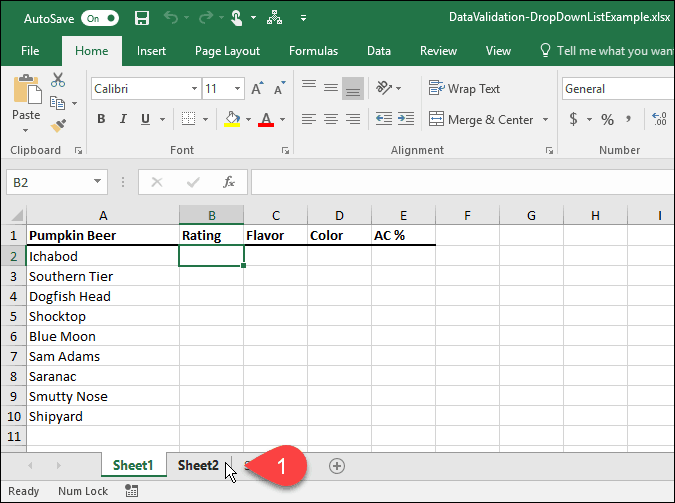 Kako ustvariti spustne sezname z uporabo validacije podatkov v programu Microsoft Excel