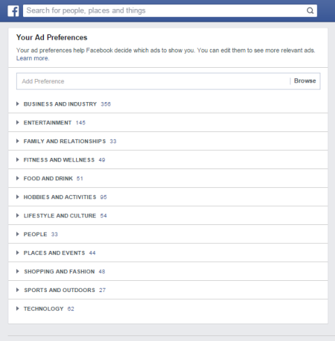 kategorije prednostnih oglasov na facebooku