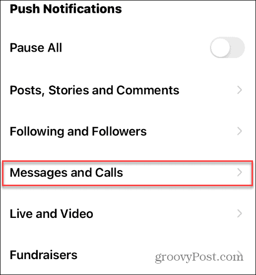 instagram sporočila in klice