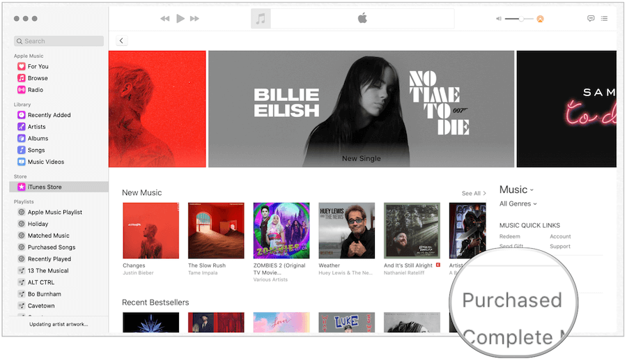 iTunes, kupljen na Macu