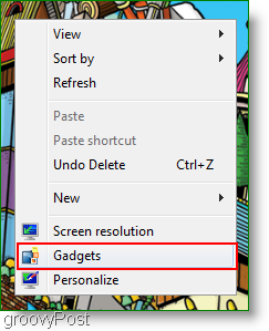 Windows 7 do bralnika pripomočkov za branje bralnika kontekstni meni