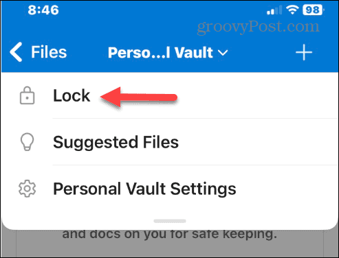 Čas zaklepanja OneDrive Personal Vault