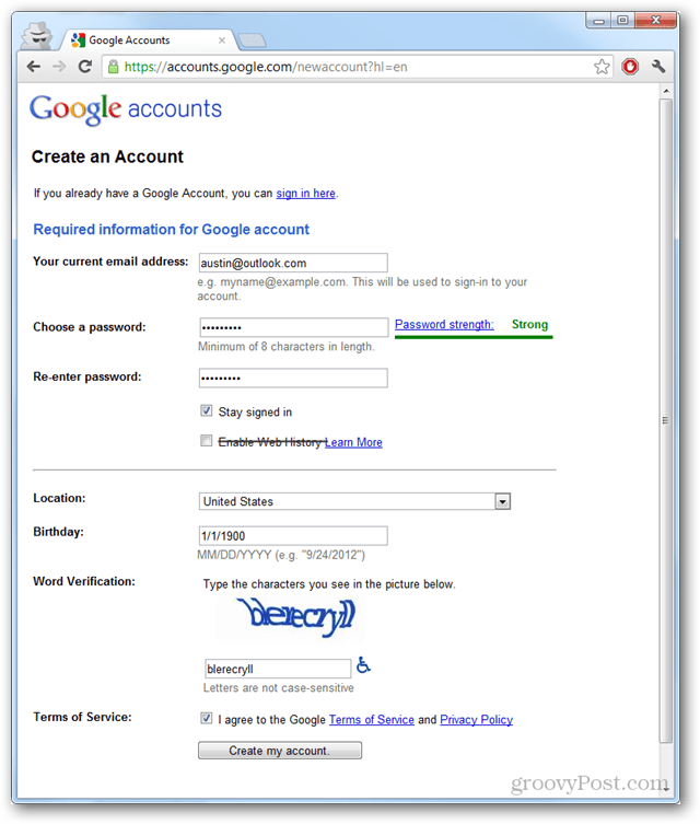 Ustvari Google Račun Sans Gmail