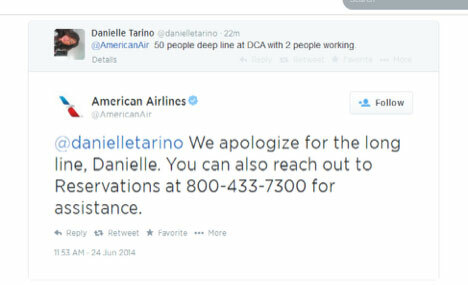 Odgovor @americanair na twitterju