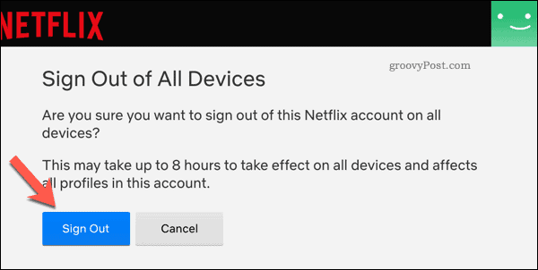 Odjavite se iz vseh naprav na Netflixu