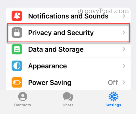 Nastavitve zasebnosti in varnosti v Telegramu v iPhonu