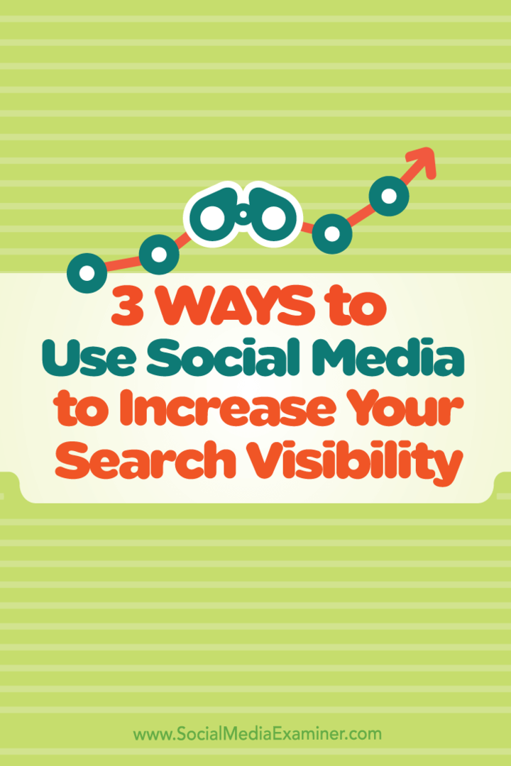 3 načini uporabe socialnih medijev za povečanje vidnosti iskanja: Social Media Examiner