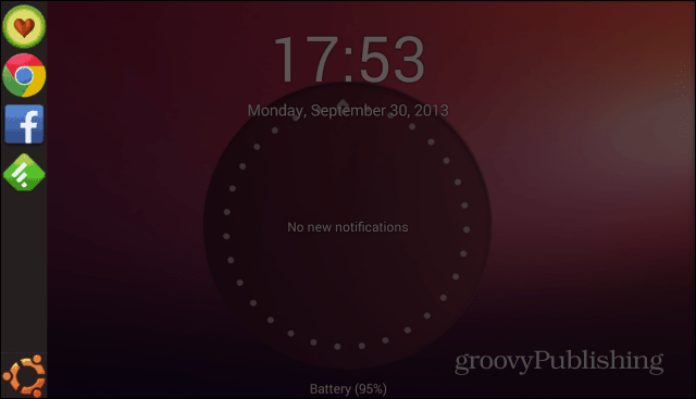 Ubuntu stranska vrstica zaklepnega zaslona