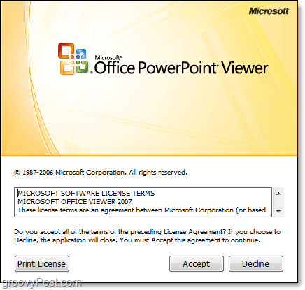 namestitev Microsoftovega Powerpoint pregledovalnika