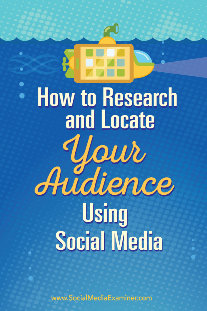 Kako raziskati in poiskati svojo ciljno skupino s pomočjo socialnih medijev: Social Media Examiner