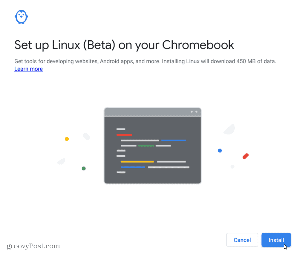  namestite linux chromebook