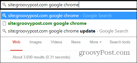 Chrome išče samo eno spletno mesto