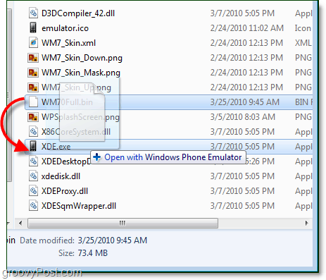 odprite datoteko WM70Full.bin z XDE.exe