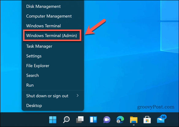 Odpiranje terminala Windows v sistemu Windows 11