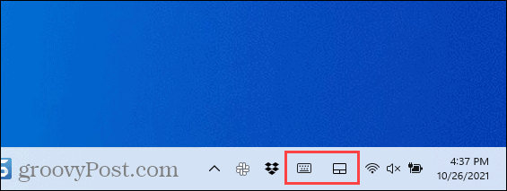 Ikone vogalov opravilne vrstice v sistemu Windows 11