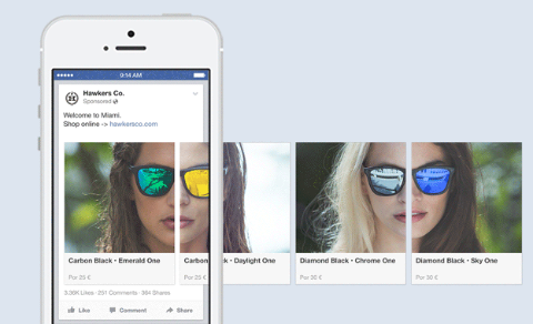 Facebook vrtiljak oglasi za mobilne naprave