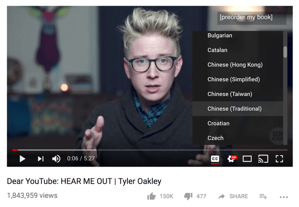 Skupnost Tylerja Oakleyja je enega od njegovih videoposnetkov v YouTubu prevedla v 68 različnih jezikov.